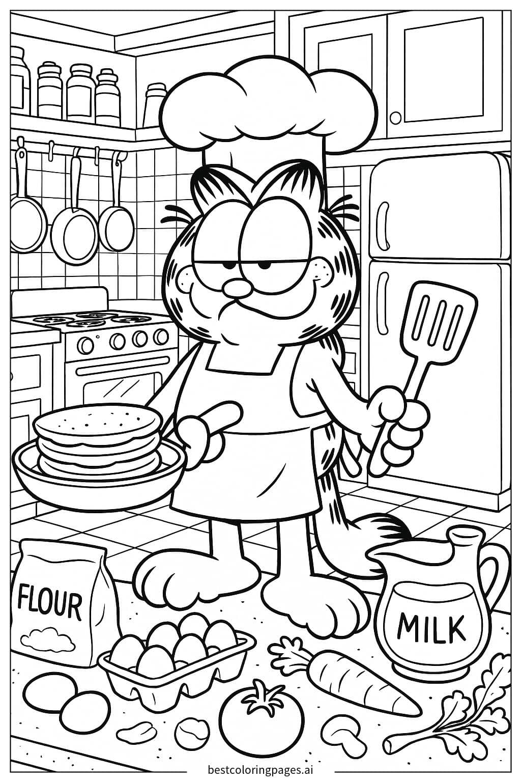 Garfield's Culinary Adventure Coloring Page