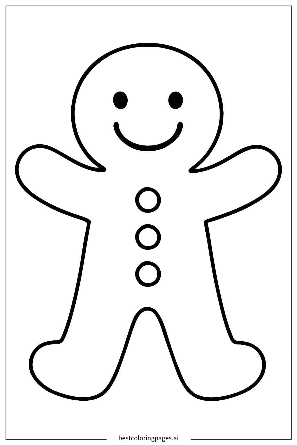 Desenhos de Boneco de Gengibre com Sorriso para Colorir