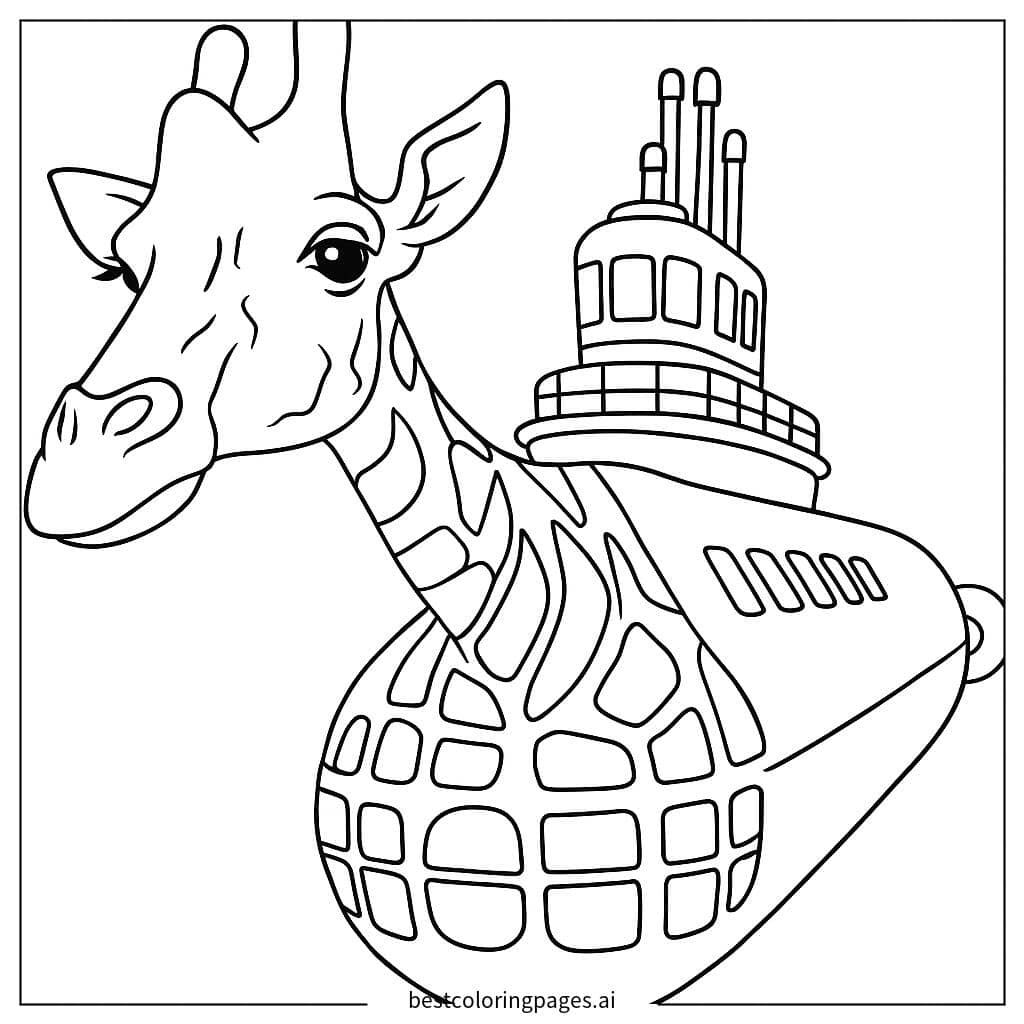 Disegni di Ibrido Giraffa-Sottomarino da Colorare