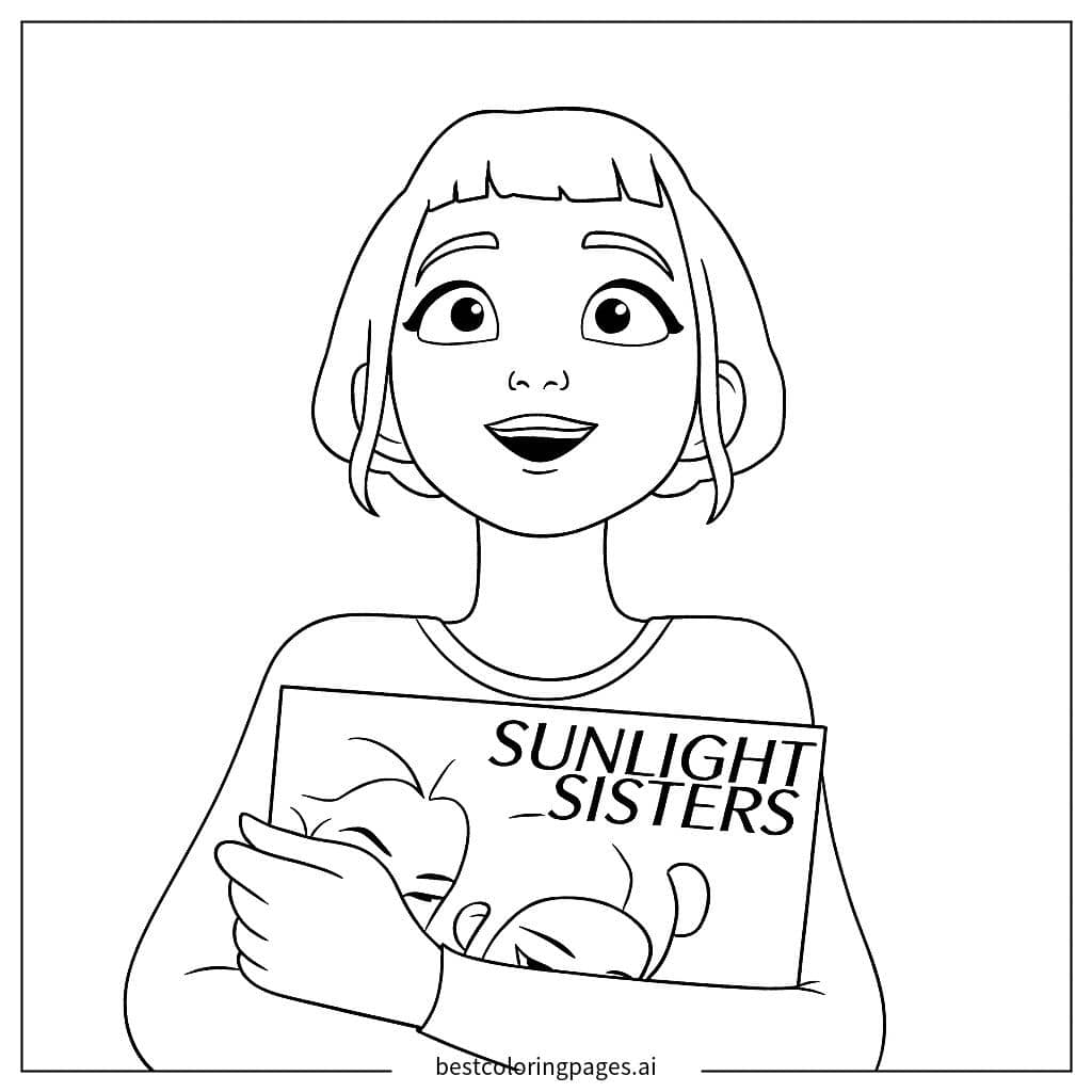 Dibujos de Niña sosteniendo una revista para Colorear