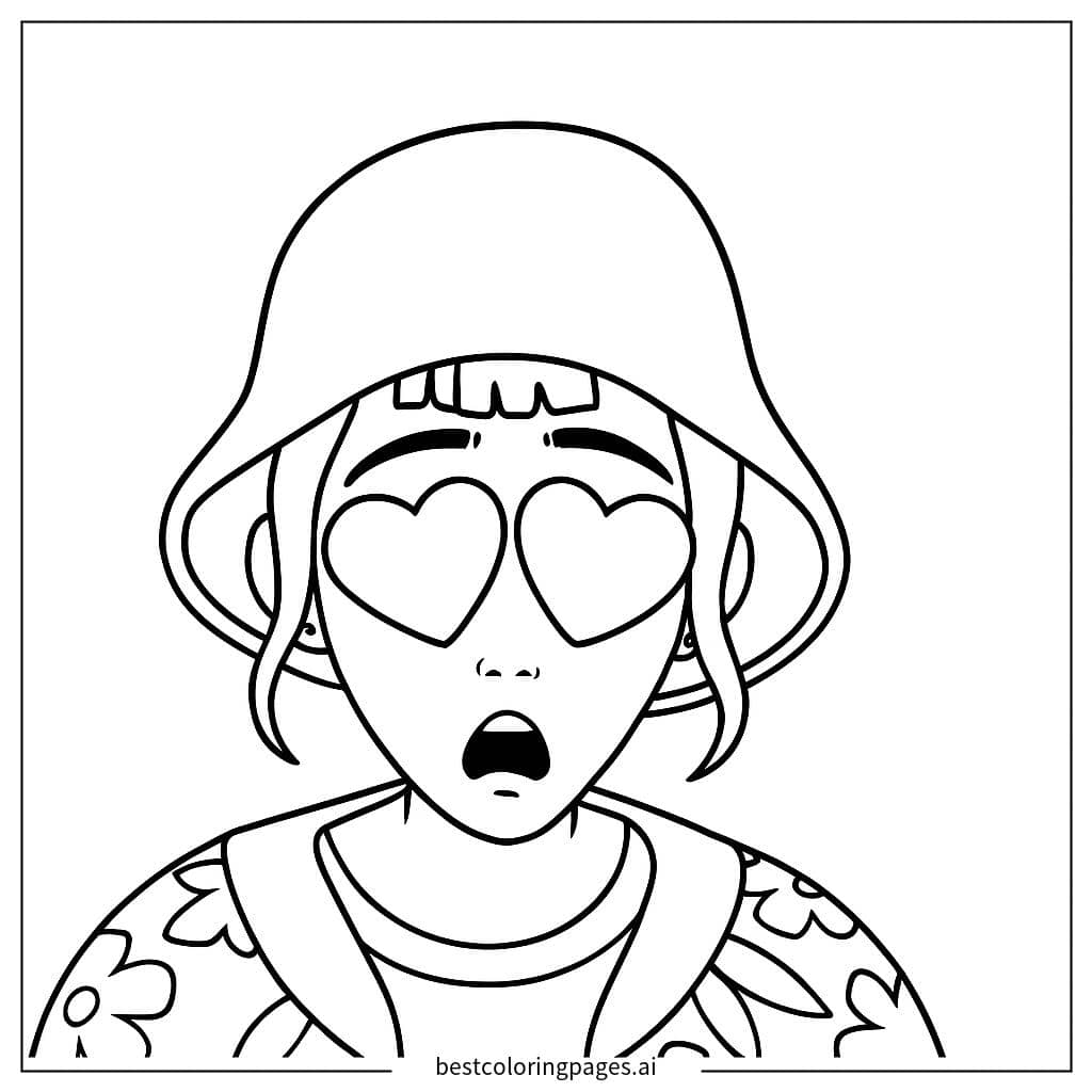 Dibujos de Chica con sudadera floral para Colorear