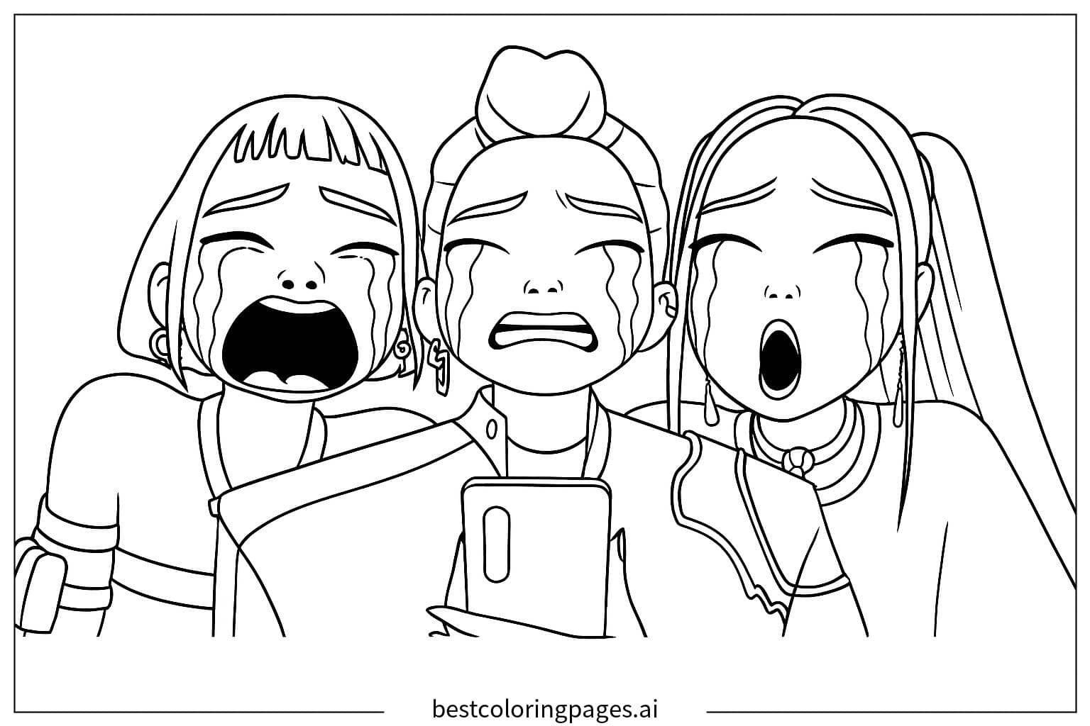 Dibujos de La chica llora fuertemente para Colorear