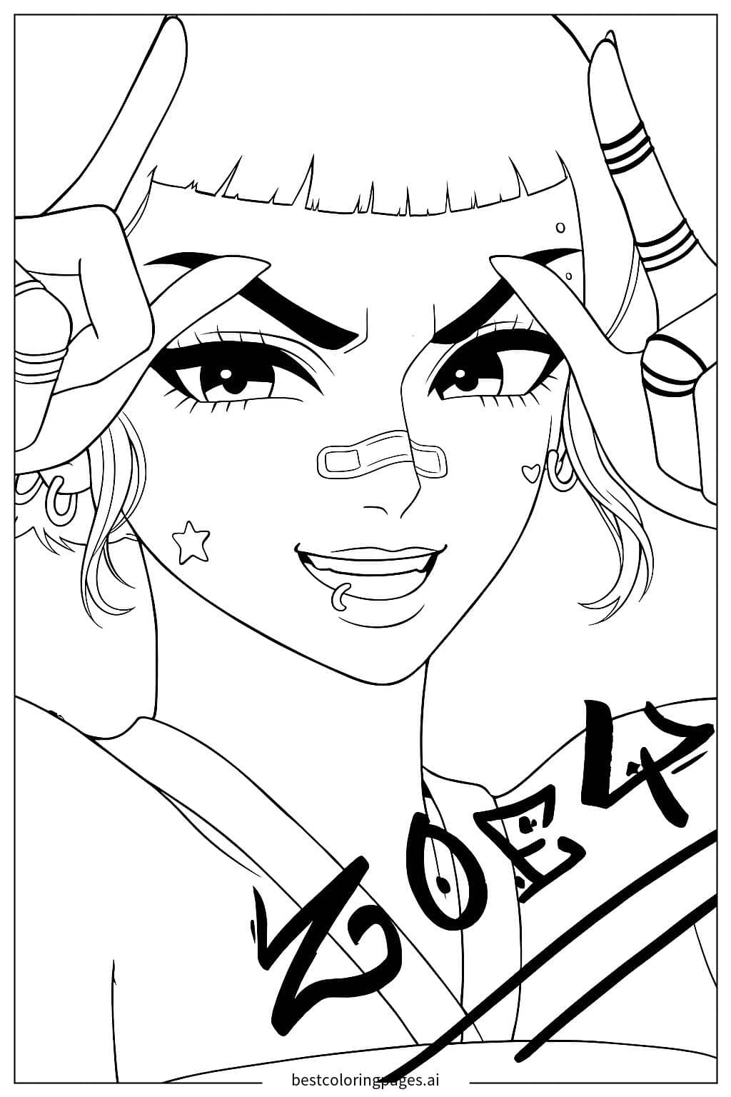 Dibujos de Chica haciendo señales con las manos para Colorear
