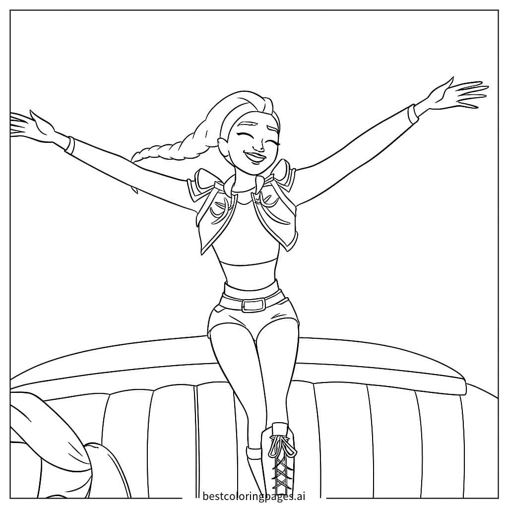 Dibujos de Chica posando con confianza 3 para Colorear