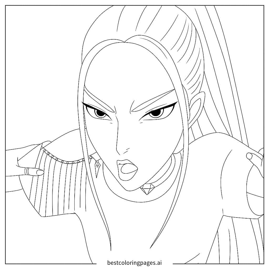 Dibujos de Chica posando con confianza para Colorear