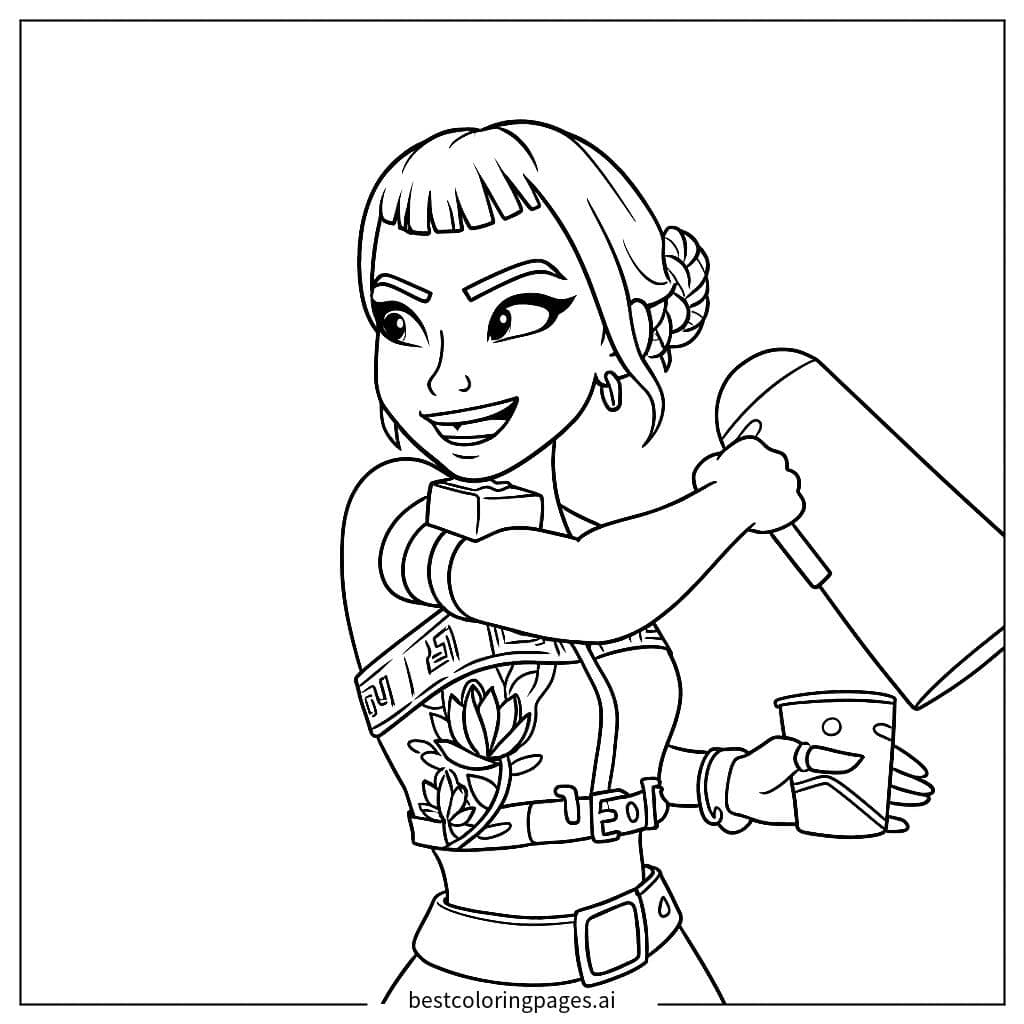 Dibujos de Chica sirviendo una bebida para Colorear