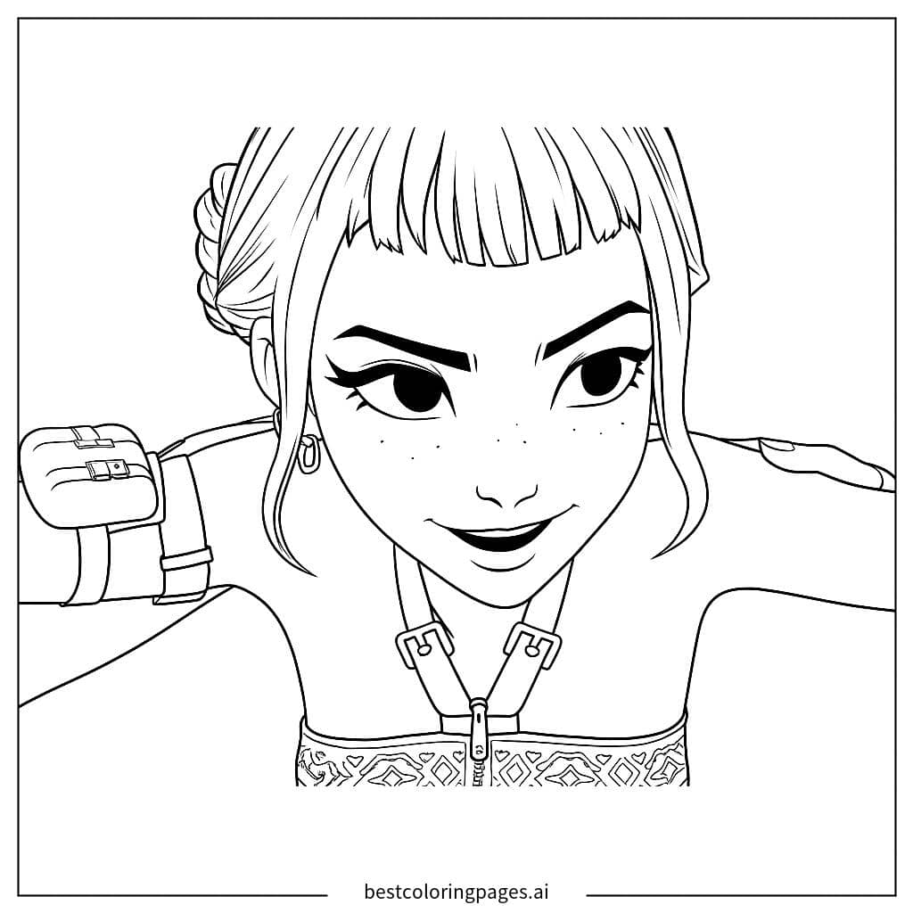 Dibujos de Chica con Trenzas para Colorear