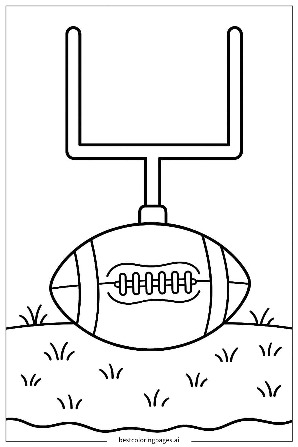 Desenhos de Ilustração de Trave de Futebol Americano para Colorir