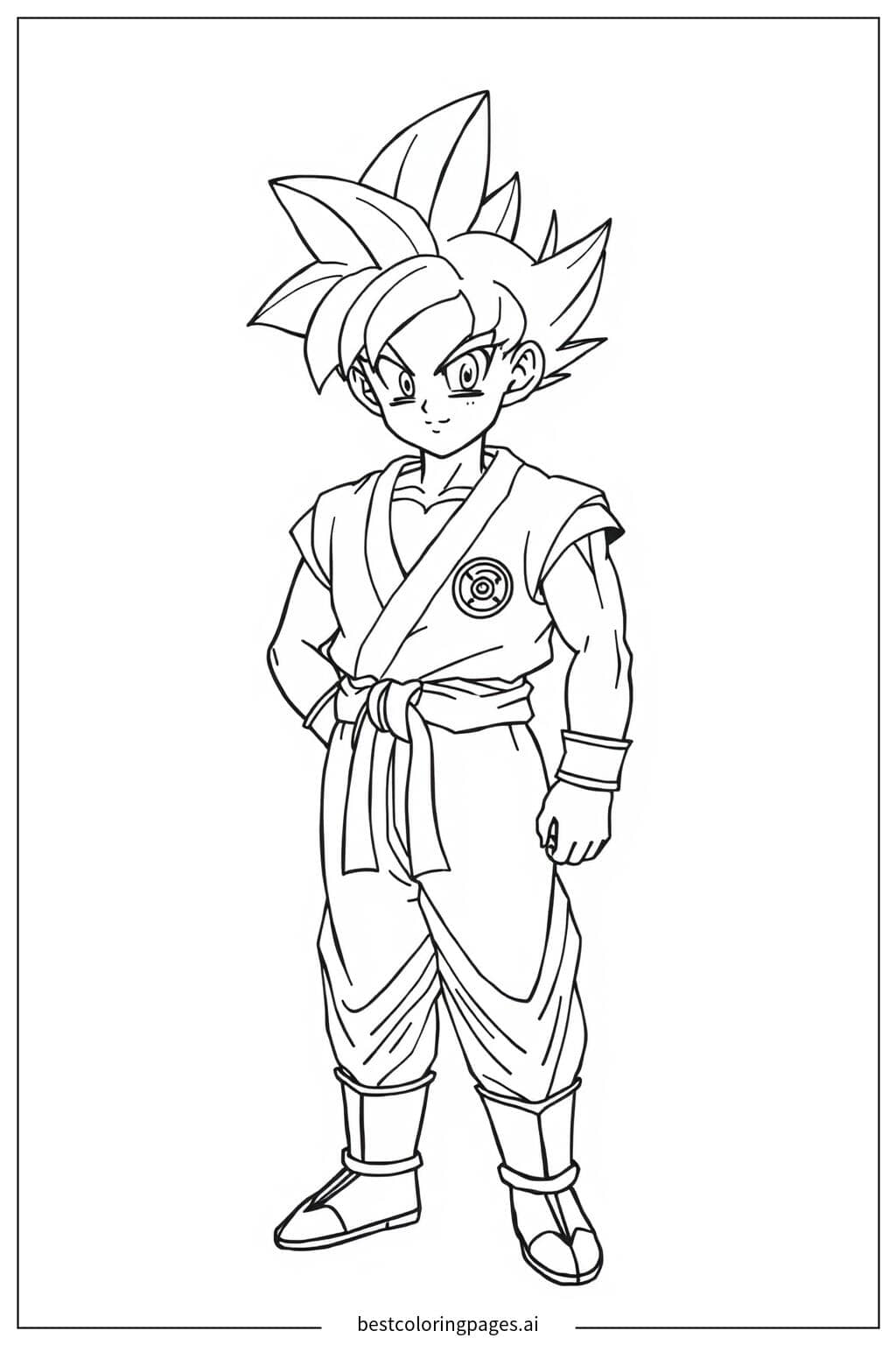 Desenhos de Goku em seu icônico traje laranja para Colorir
