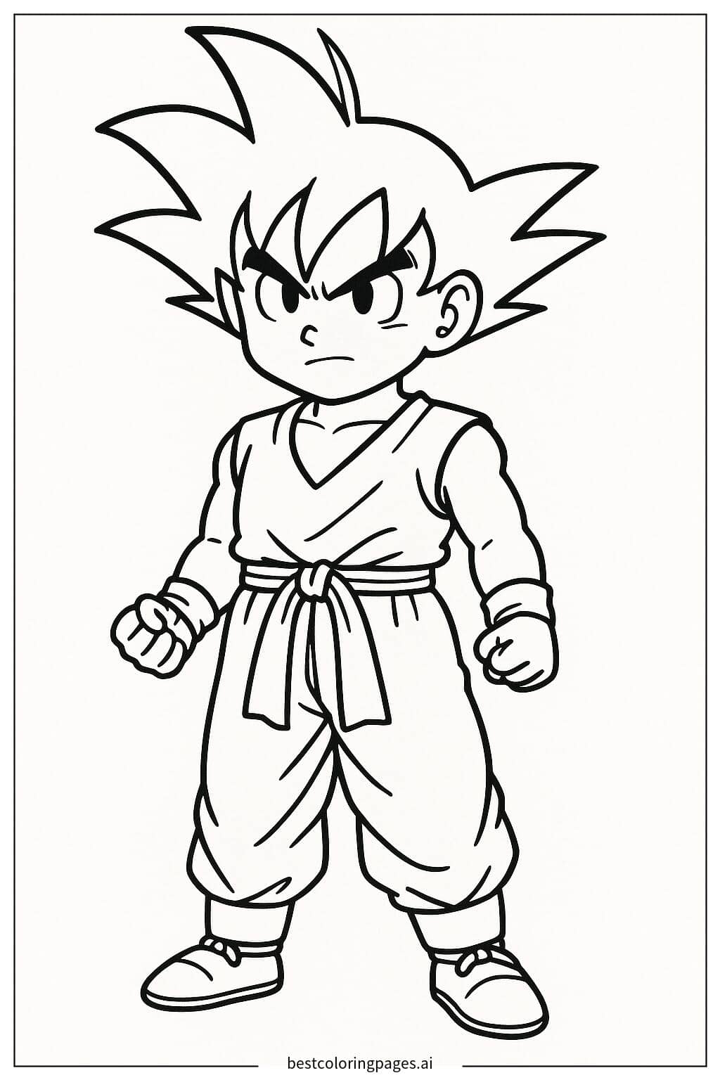 Goku Ready for Battle Coloring Page