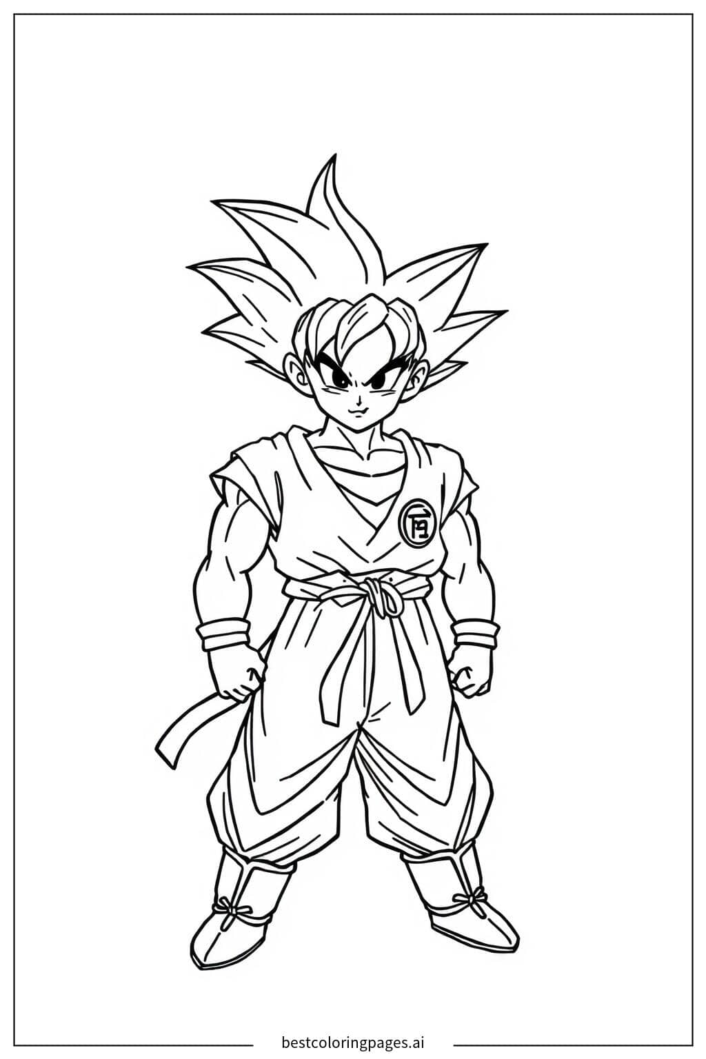 Desenhos de Goku com Aura de Poder para Colorir