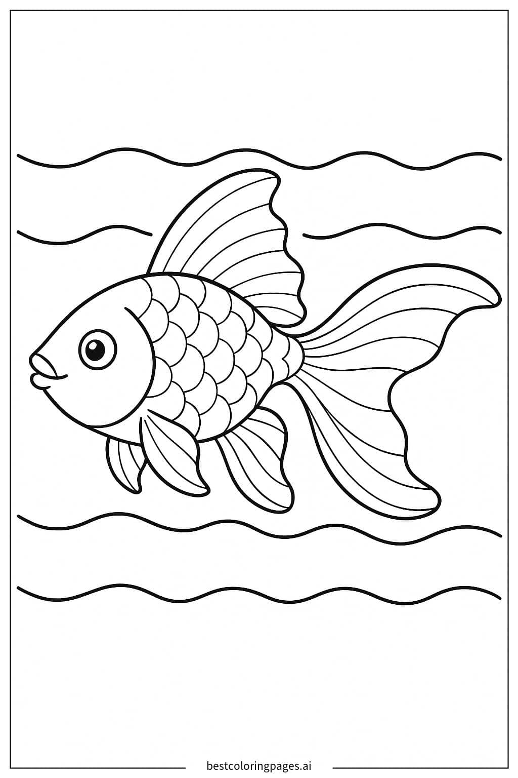 Goldfisch Schwimmt Ausmalbilder