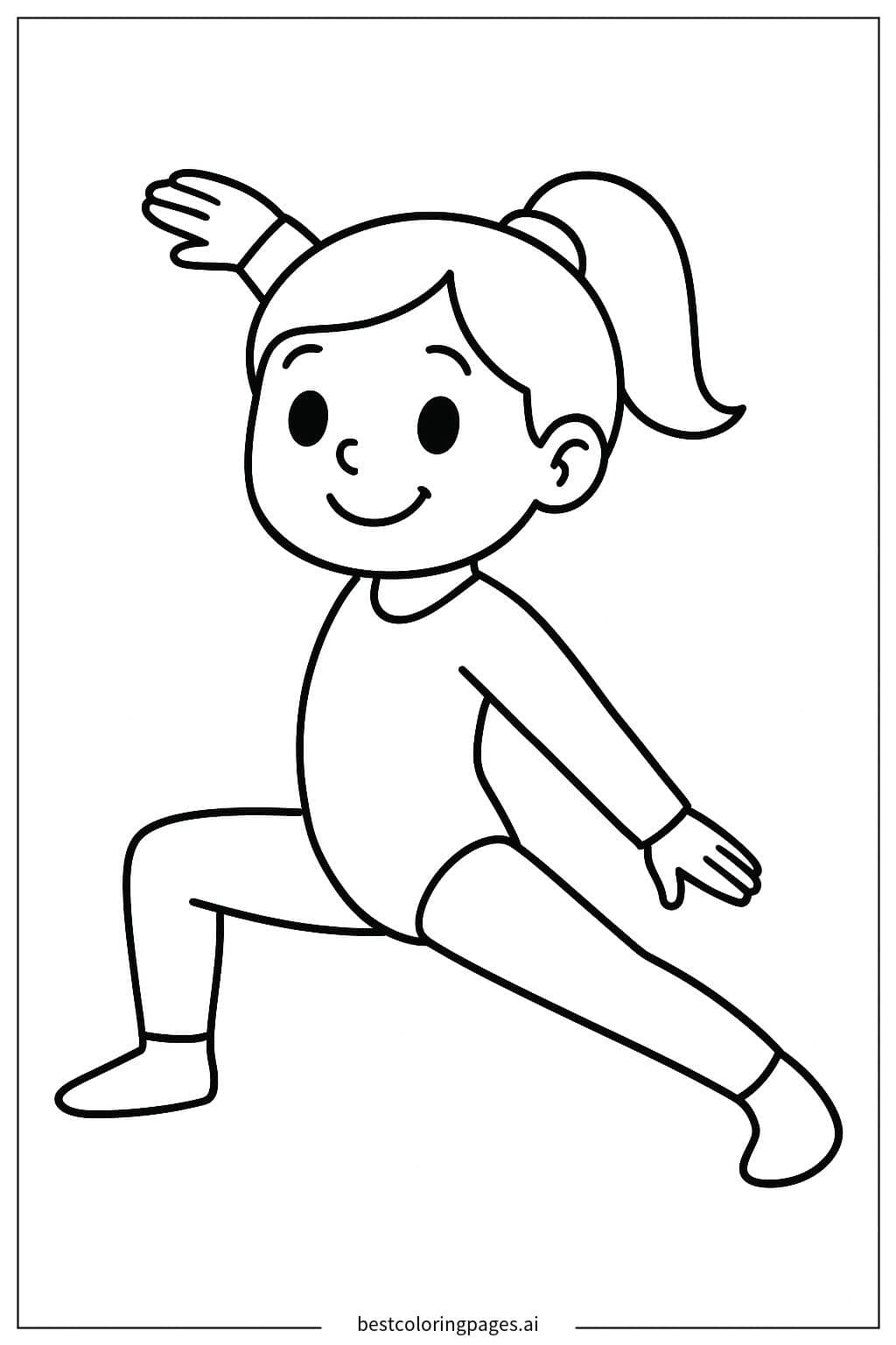 Turnübung: Gymnastik-Streckpose Ausmalbilder