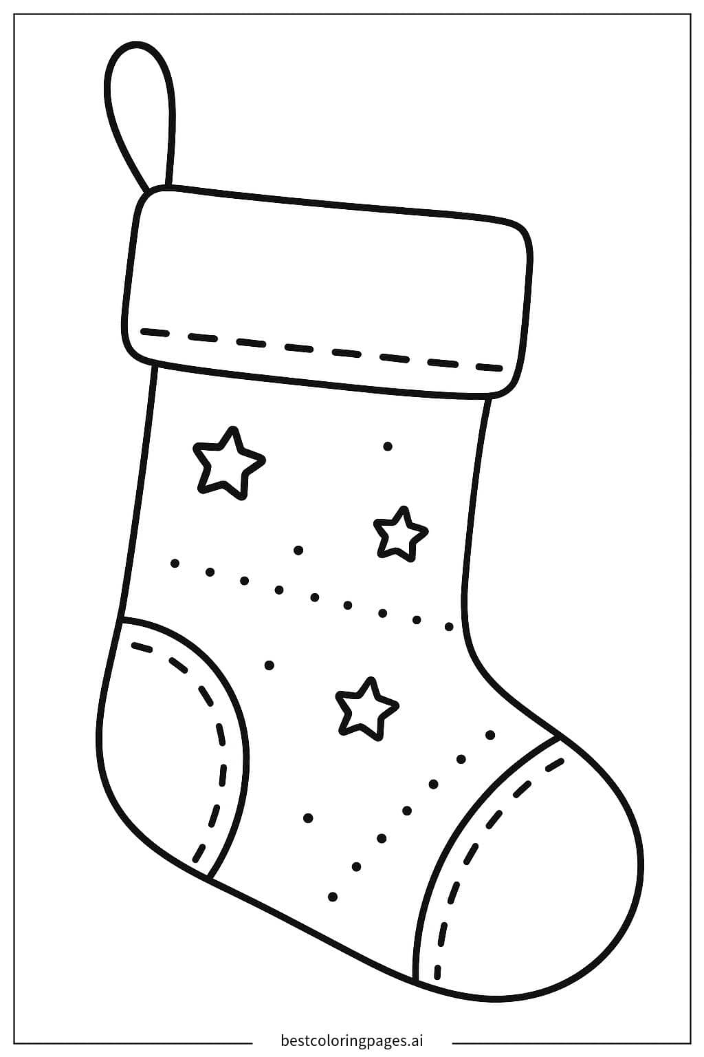 Desenhos de Meia de Natal Pendurada para Colorir