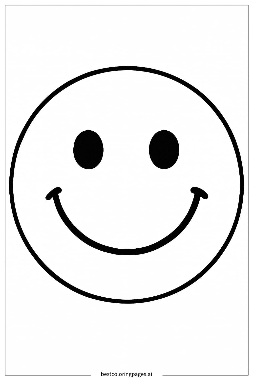 Happy Face Emoji Coloring Page