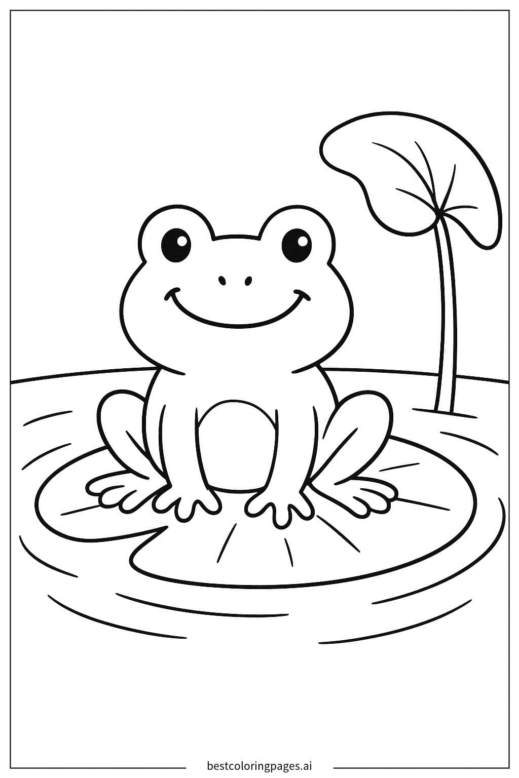 Happy Frog Coloring Page