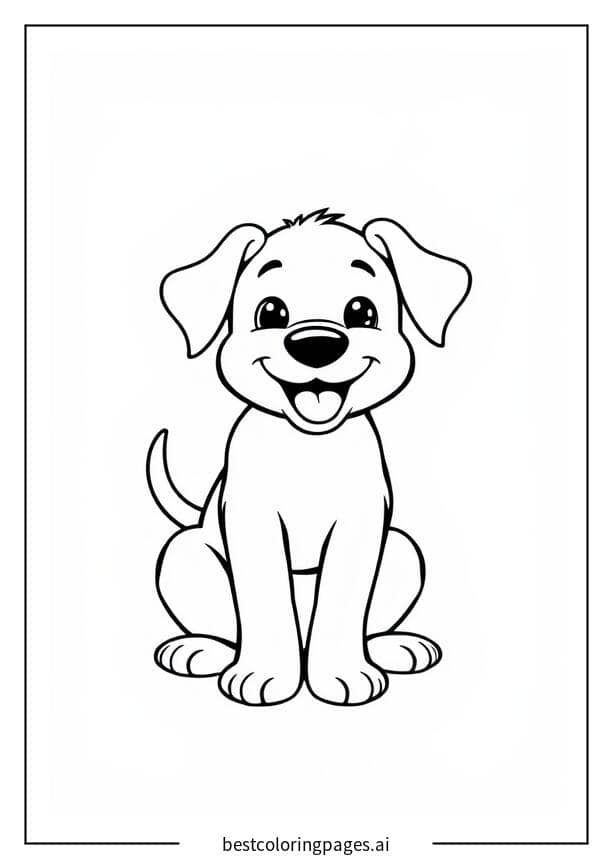 Dibujos de Cachorro feliz moviendo su cola para Colorear