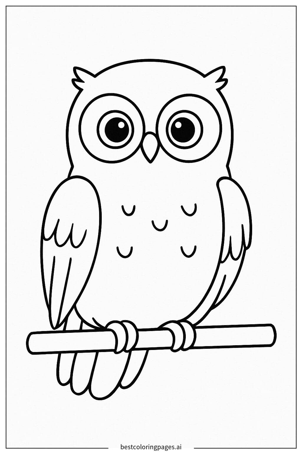 Hedwig the Owl Perched Coloring Page