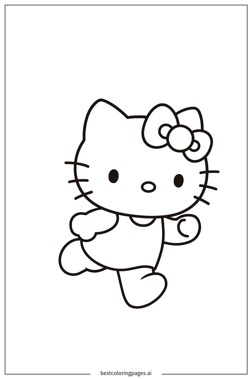 Coloriage Hello Kitty Court