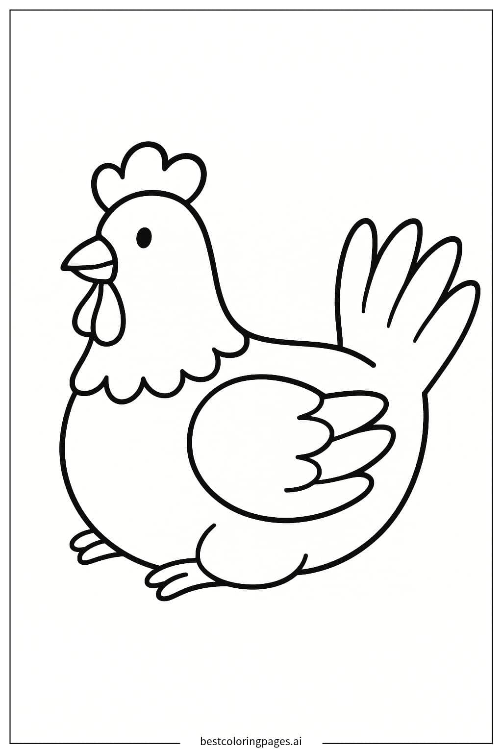 Dibujos de Gallina Sentada para Colorear