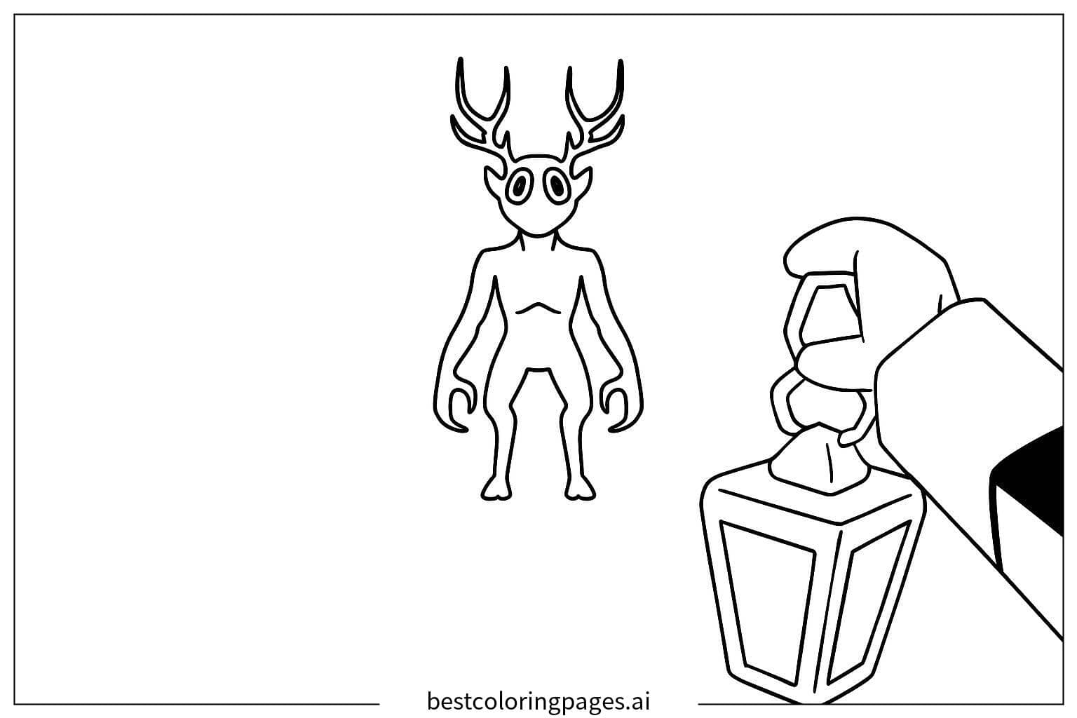 Desenhos de Segurando uma Lanterna para Colorir