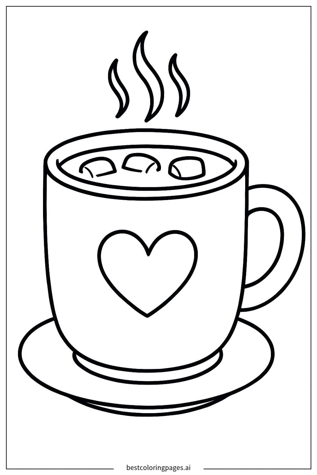 Cozy Hot Chocolate Mug Coloring Page