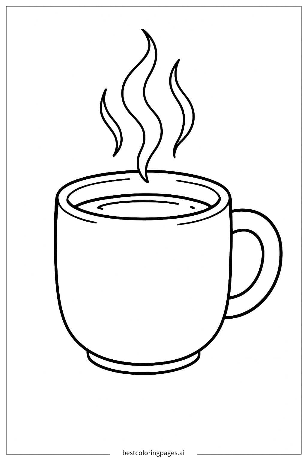 Cozy Hot Cocoa Mug with Rising Steam Coloring Page
