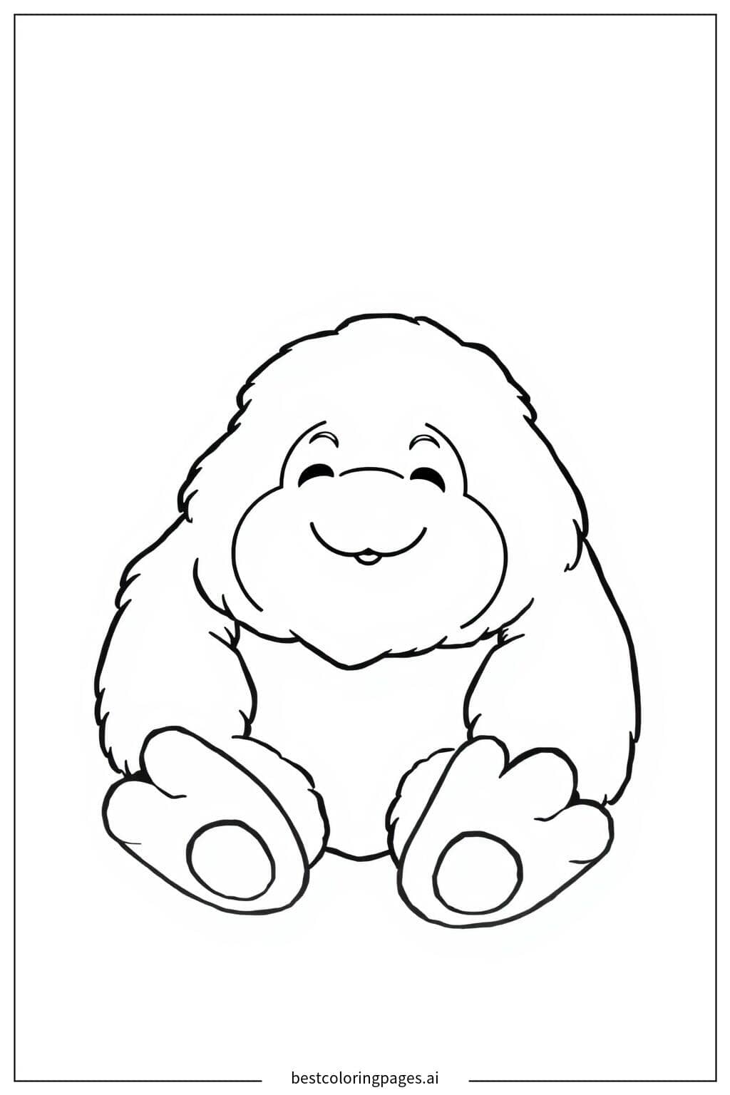 Huggy Wuggy Sitting Alone Coloring Page