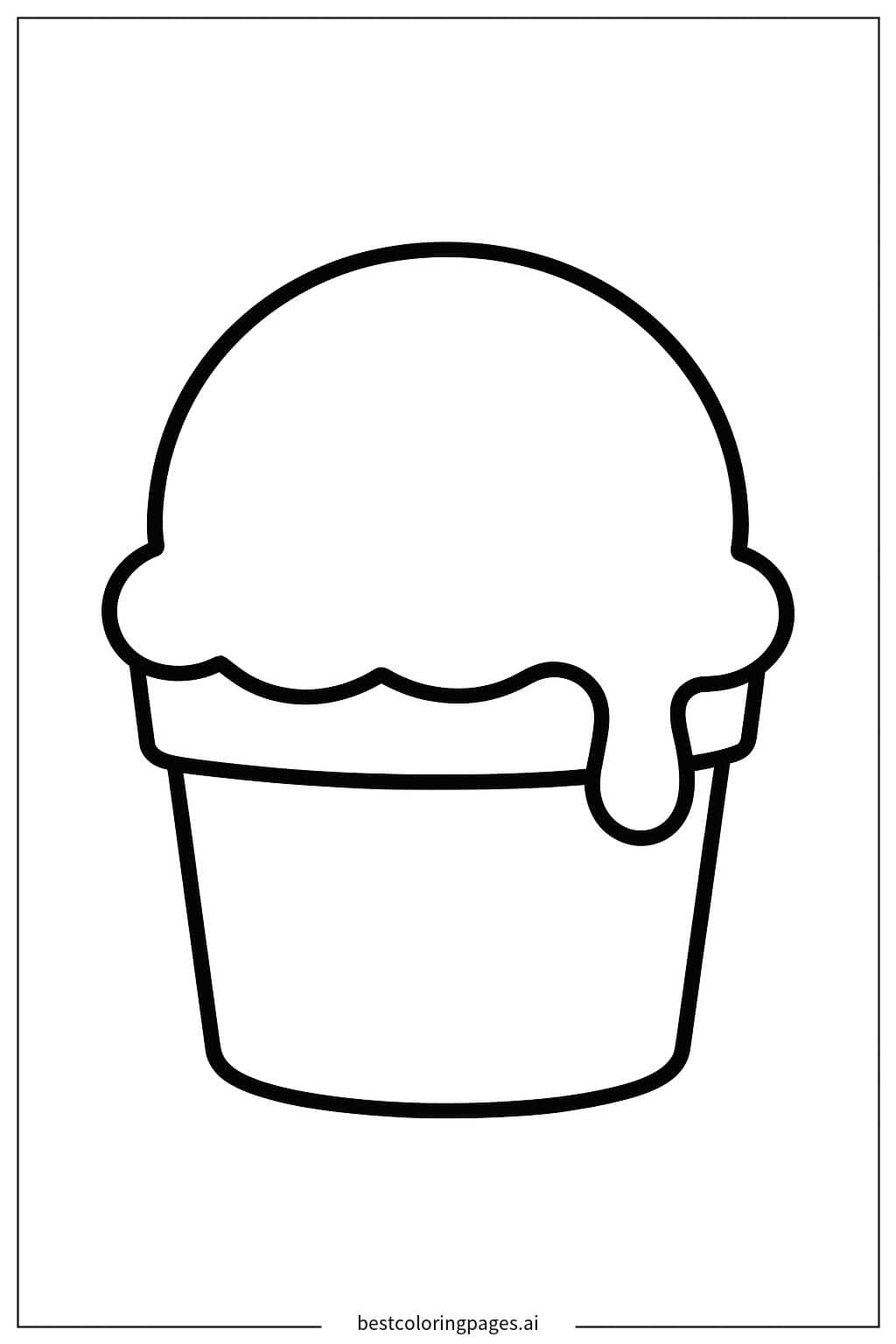 Delicious Ice Cream in a Cup Coloring Page