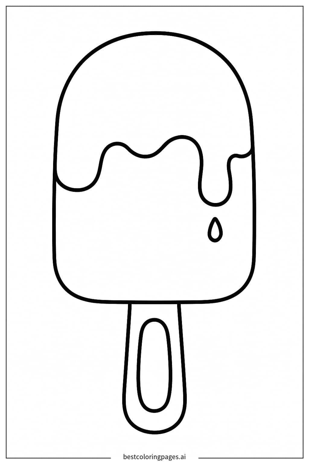 Delicious Ice Cream on a Stick Coloring Page