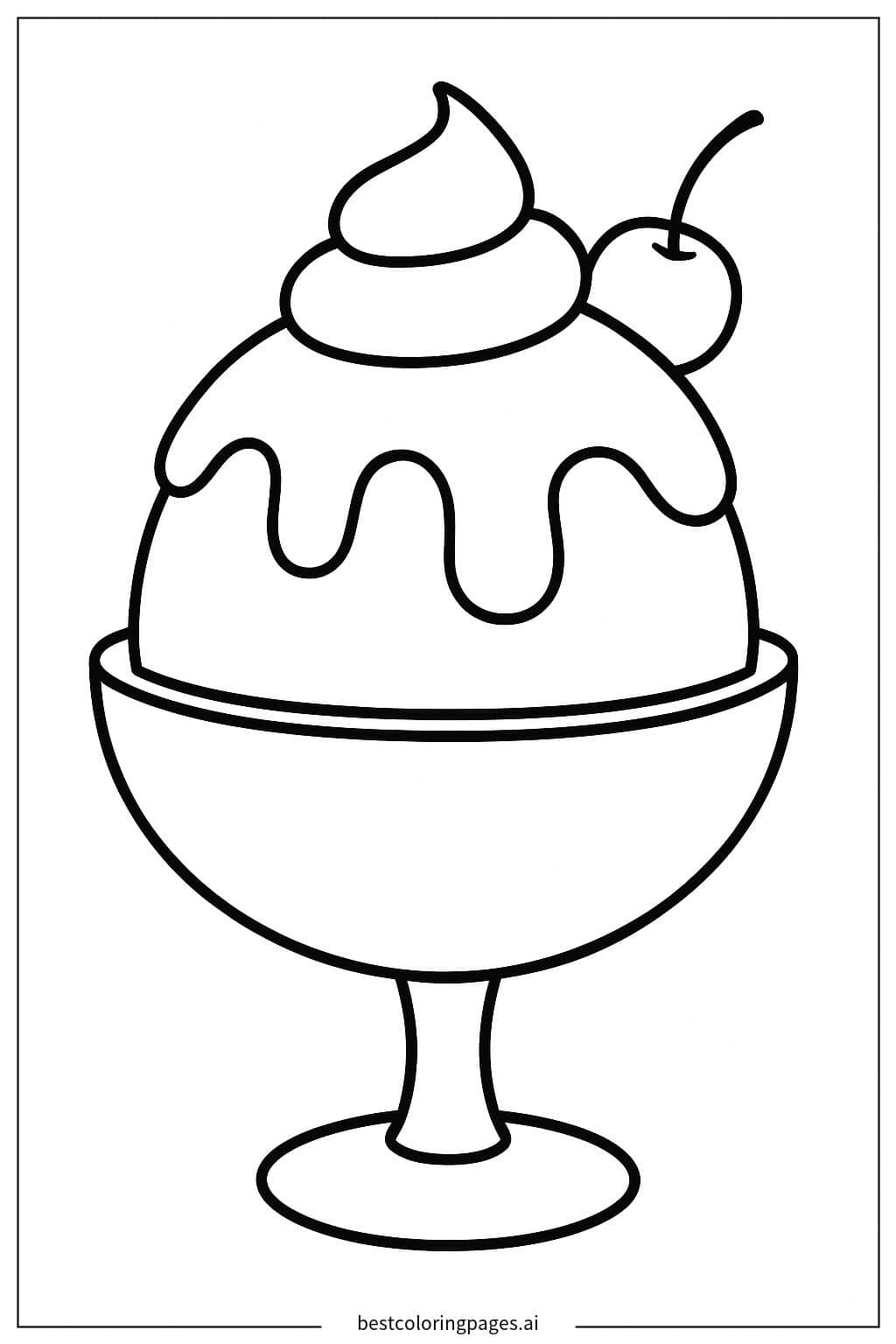 Delicious Ice Cream Sundae Coloring Page