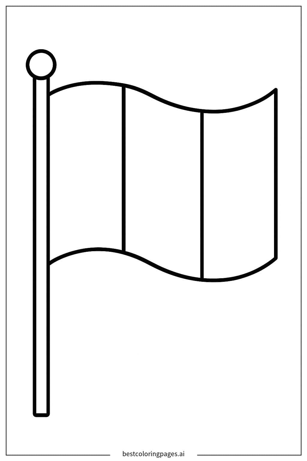 Disegni di Bandiera Italiana Ondeggiante da Colorare