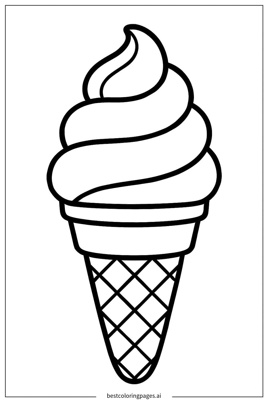 Disegni di Cono Gelato Italiano da Colorare