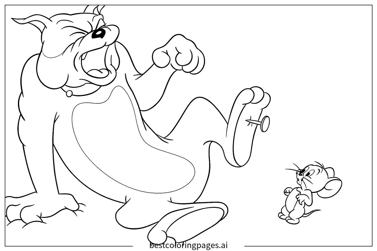 Dibujos de Jerry asusta a Spike para Colorear