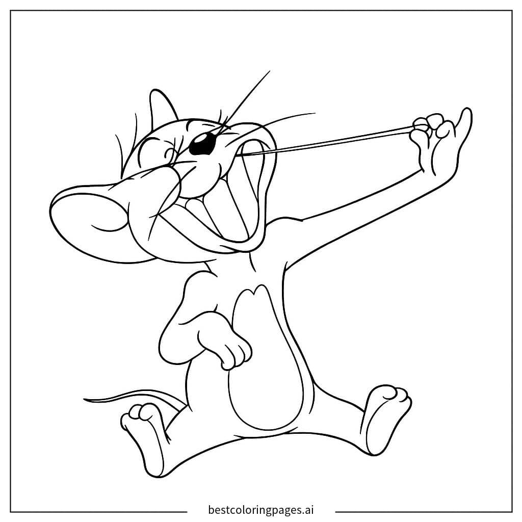 Dibujos de Jerry estirando queso para Colorear