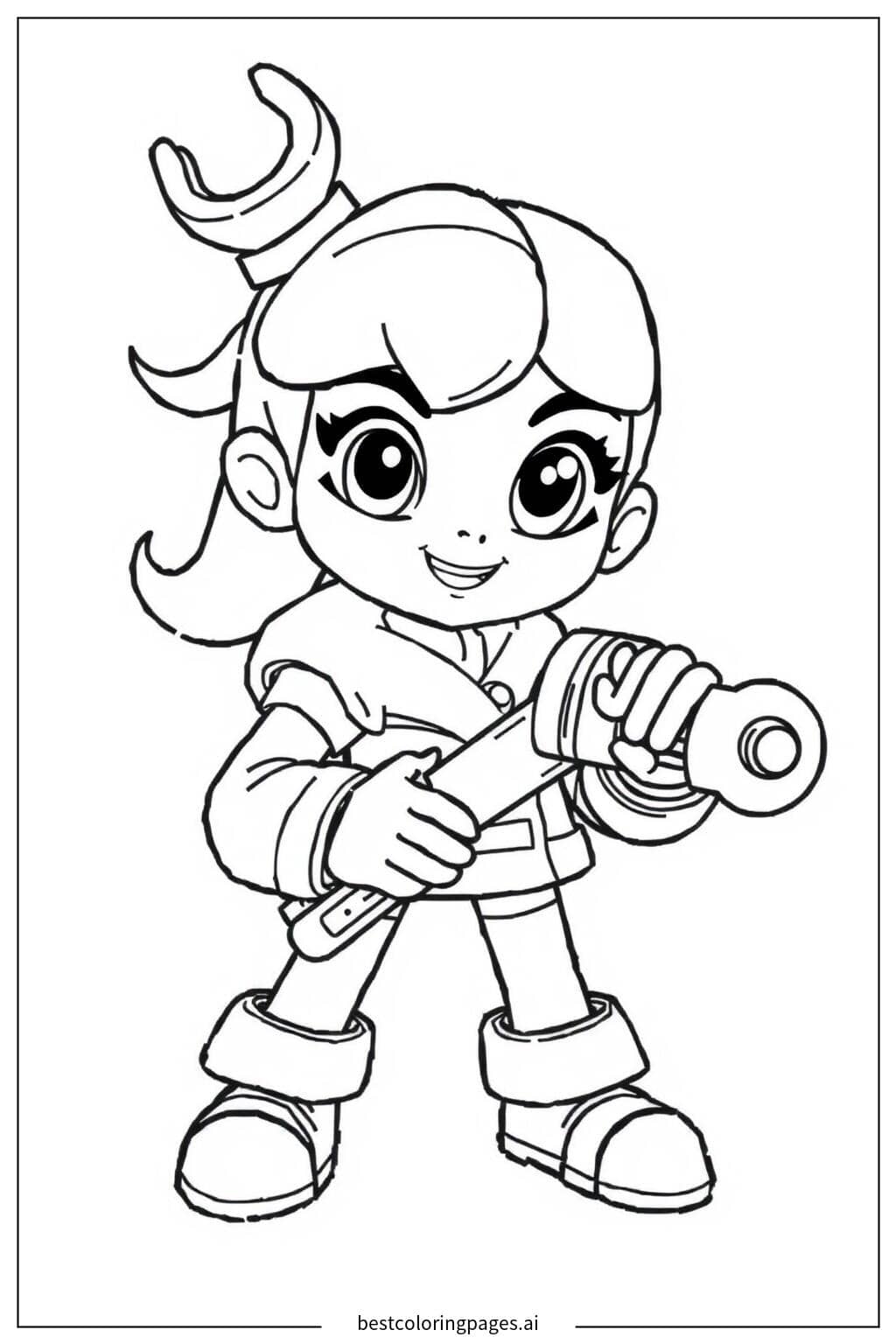 Desenhos de Jessie Consertando a Torreta para Colorir