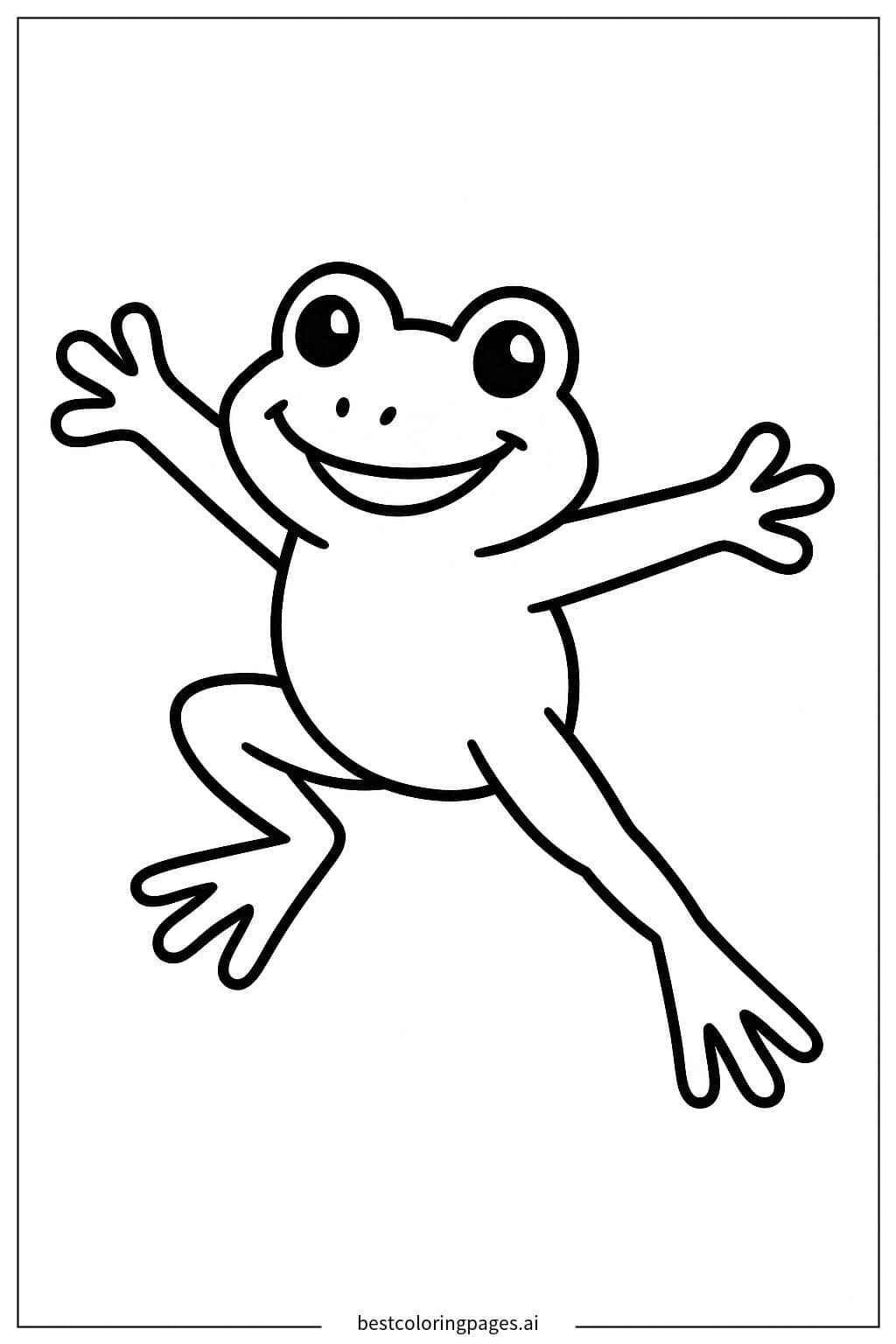 Jumping Frog Coloring Page