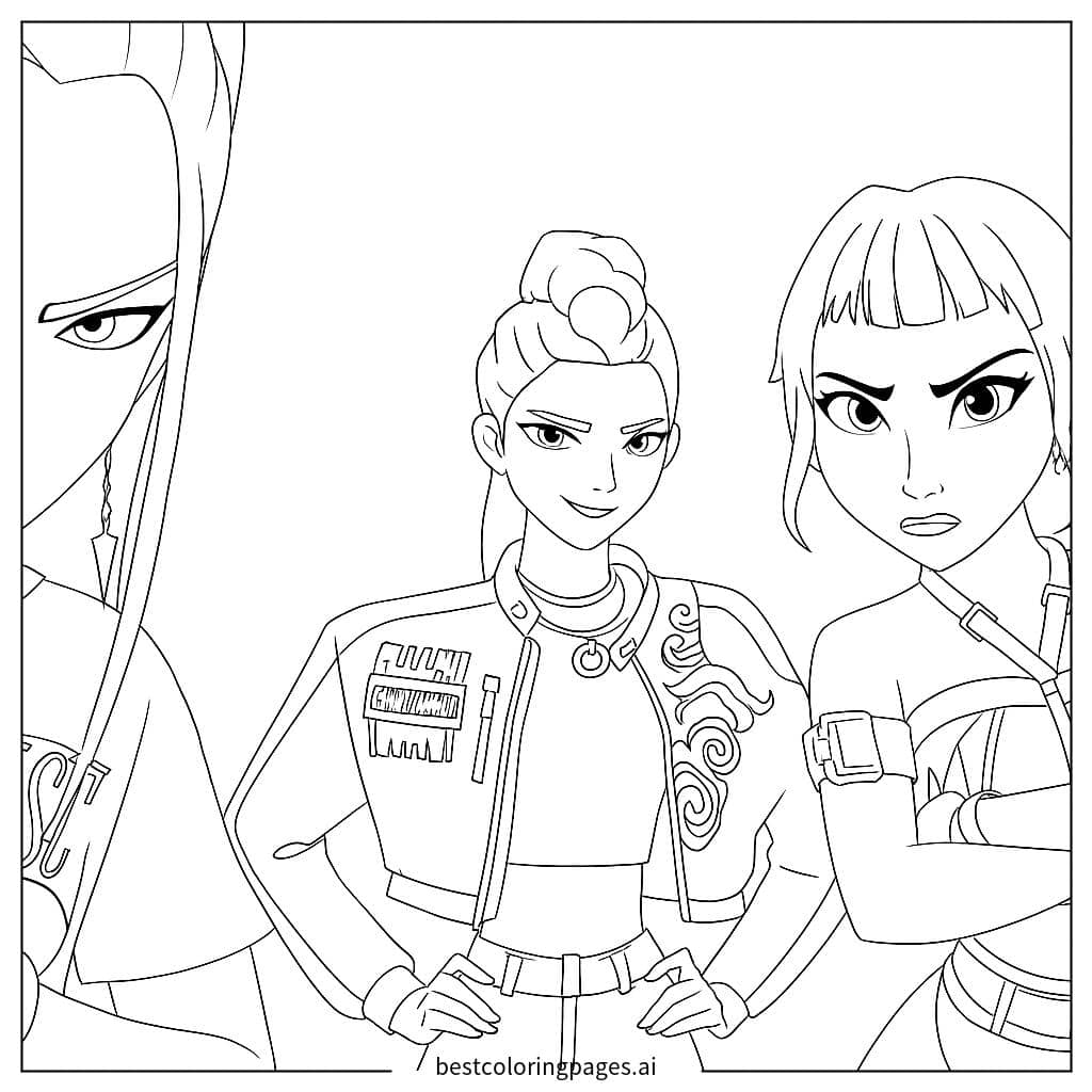 Dibujos de Grupo de K-pop posando para Colorear