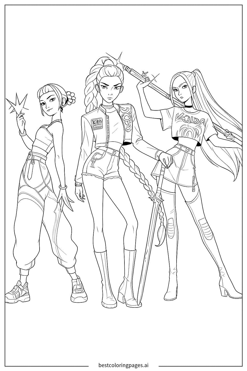 Dibujos de Guardianes del K-pop para Colorear