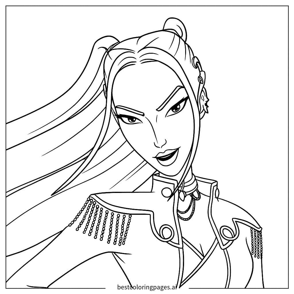 Dibujos de Traje de Heroína K-pop para Colorear