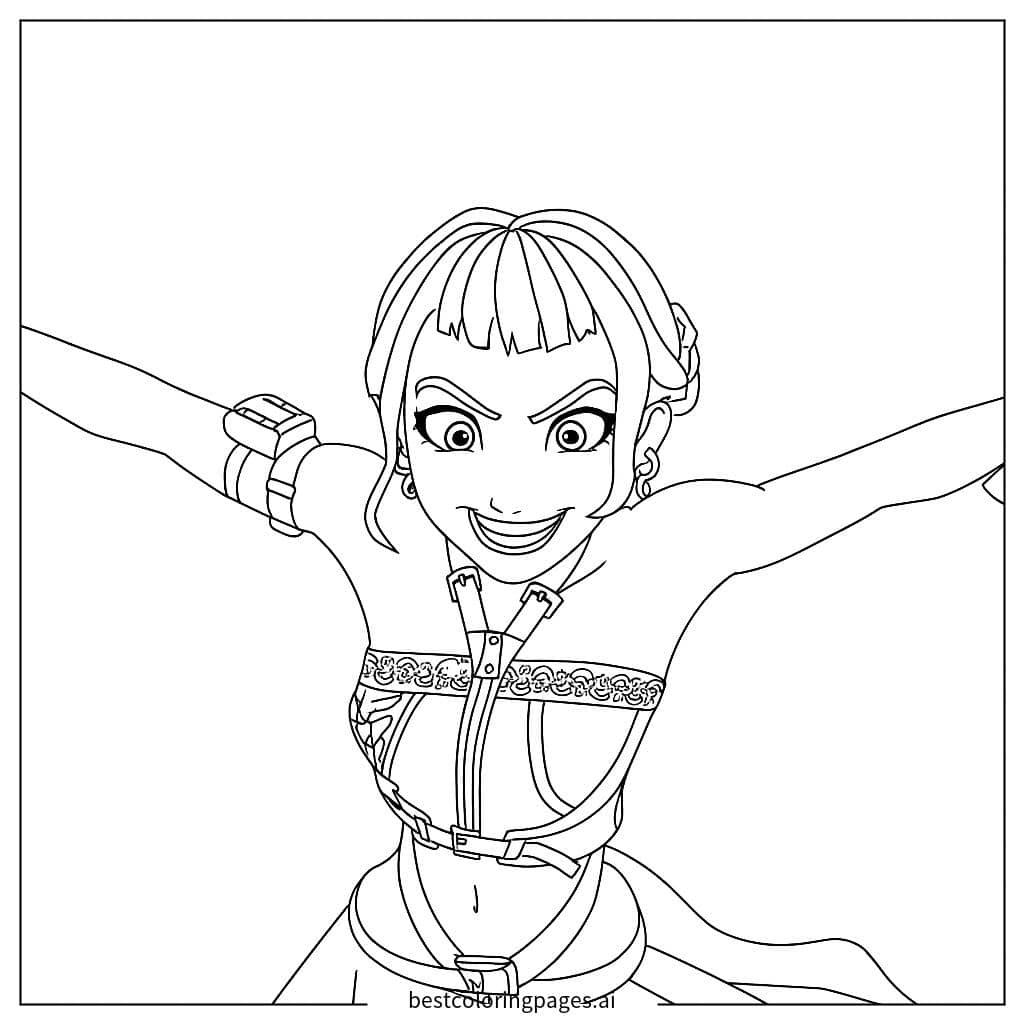 Dibujos de Ídolo de K-pop Bailando para Colorear