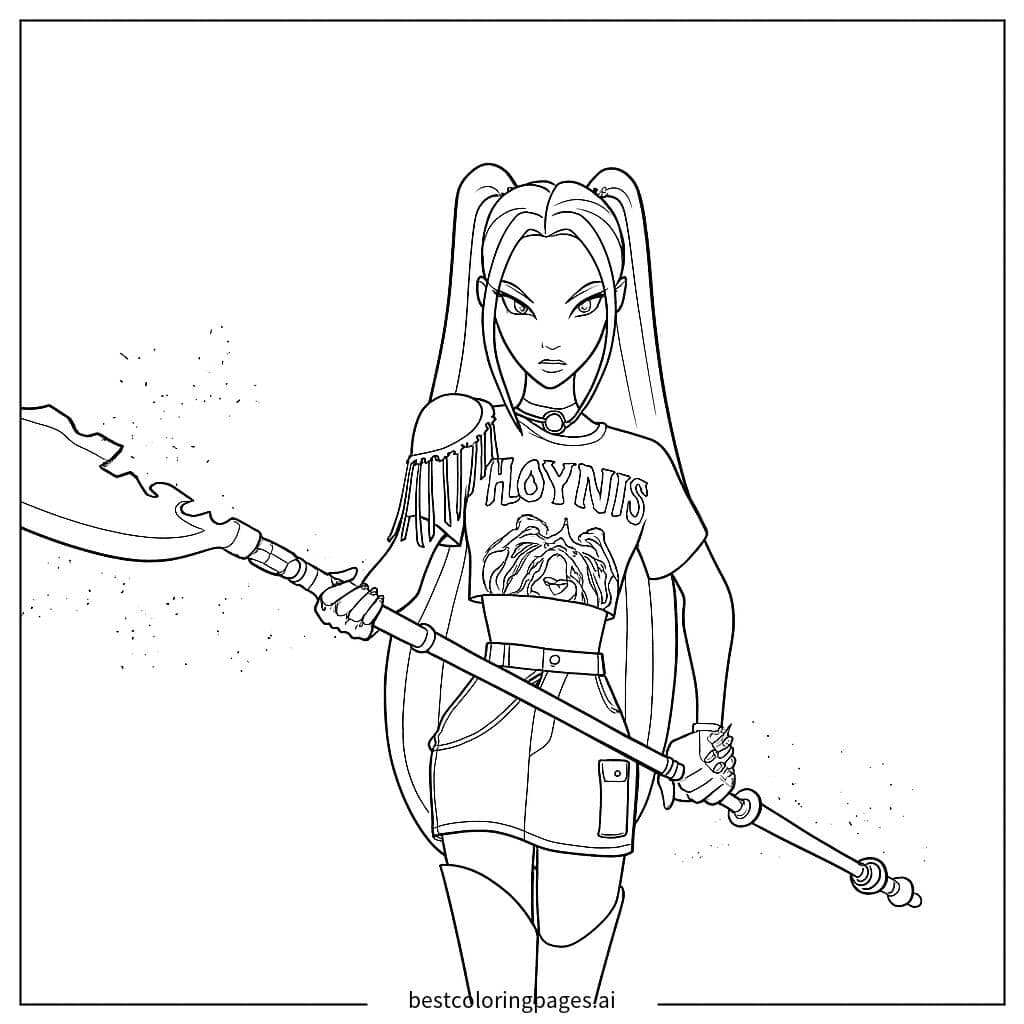 Dibujos de Guerrera del K-pop para Colorear