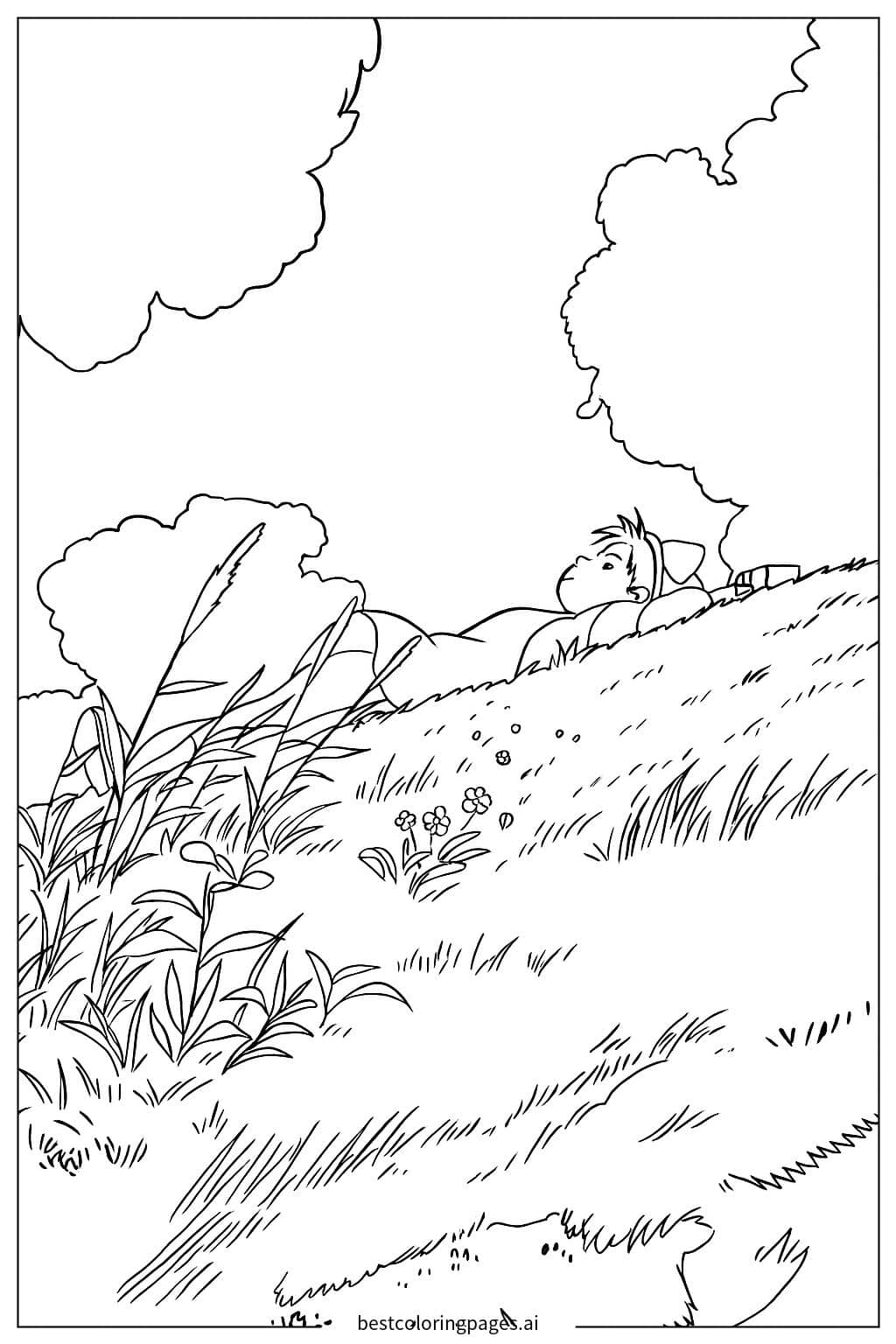 Kiki Enjoys the View Coloring Page