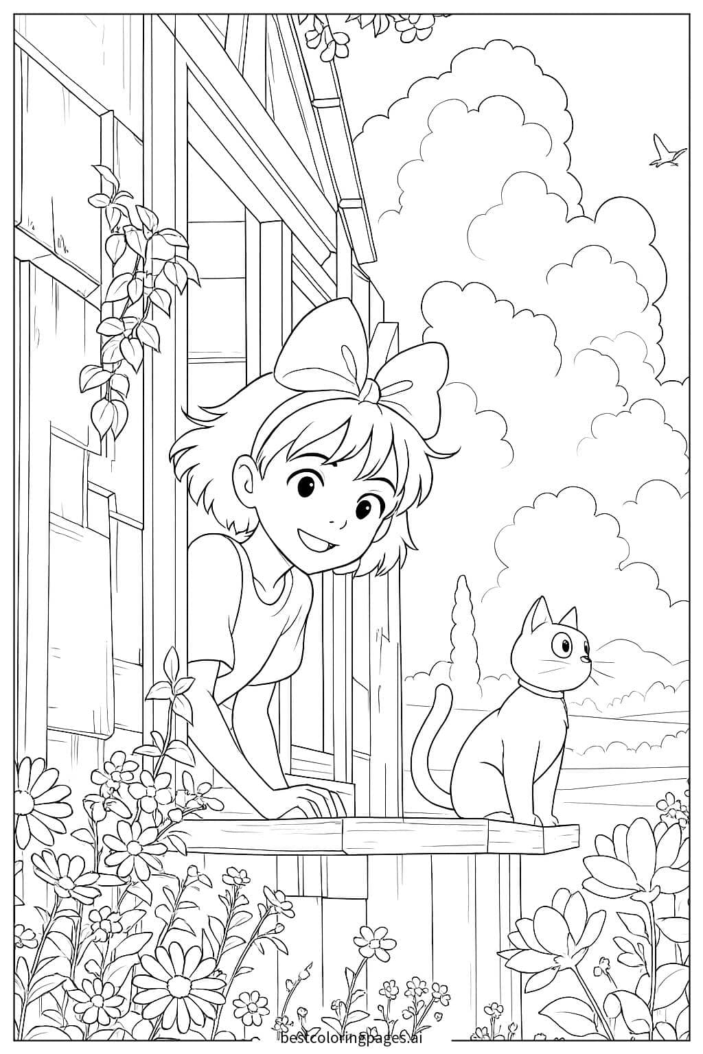 Kiki's Exciting New Adventure Coloring Page