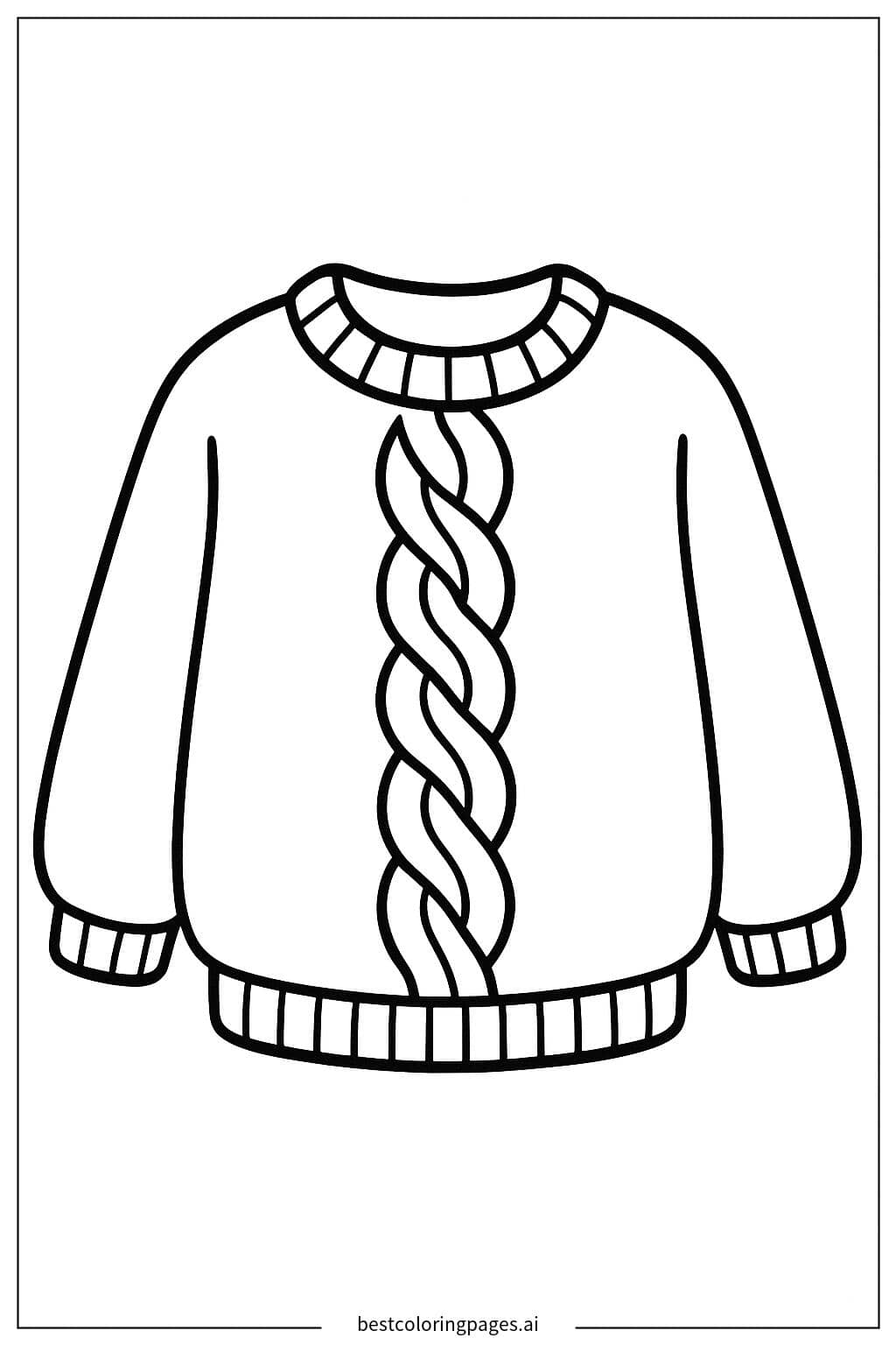 Cozy Knitted Sweater Design Coloring Page