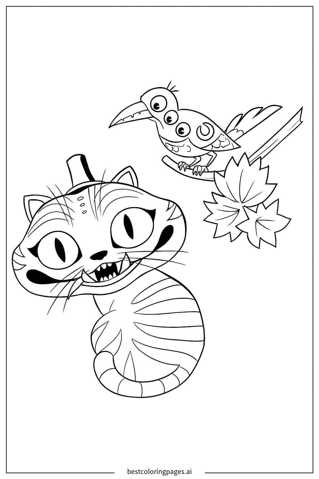 KPop Demon Hunters Sharing a Meal Coloring Page