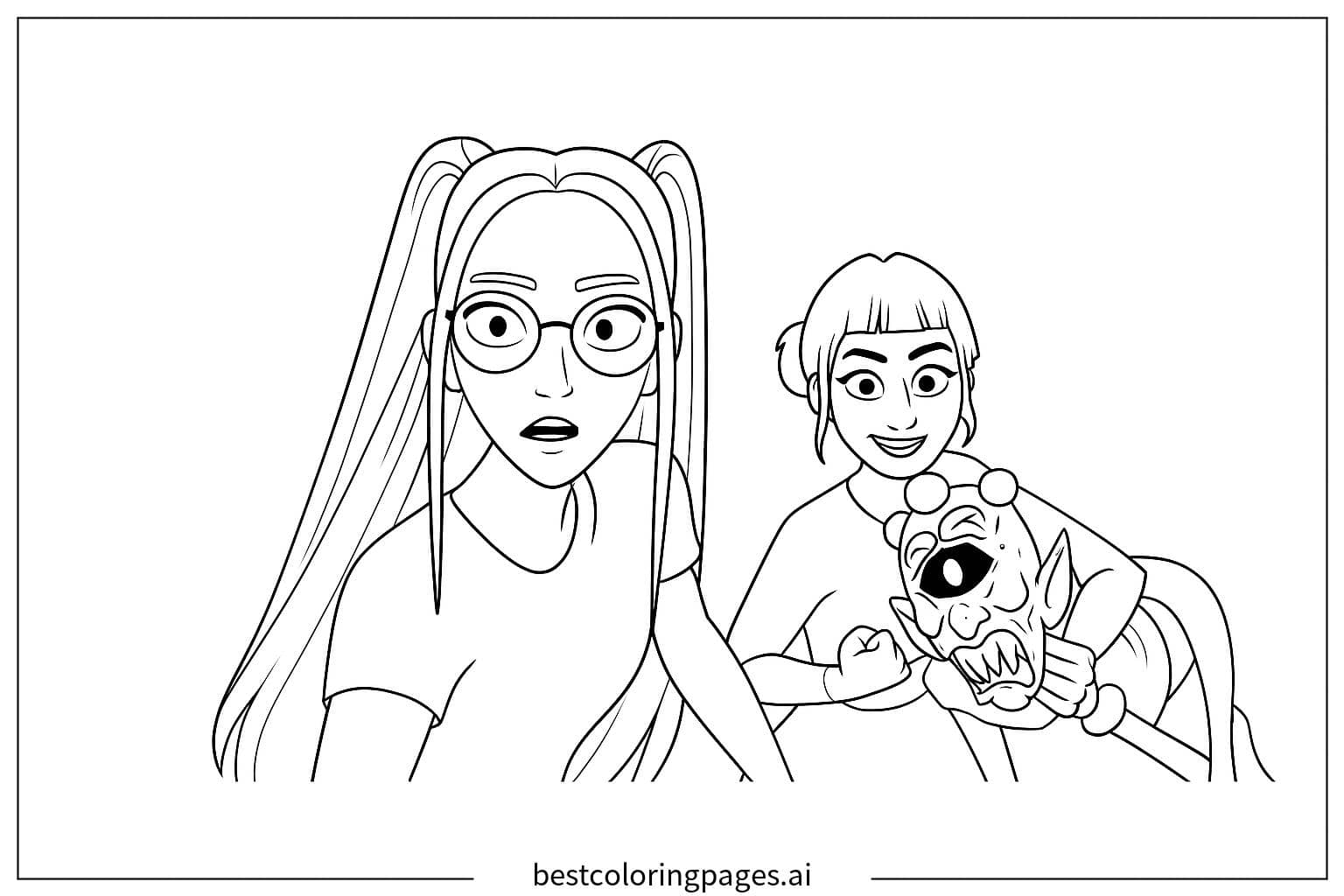 Dibujos de Cazadores de Demonios KPop para Colorear