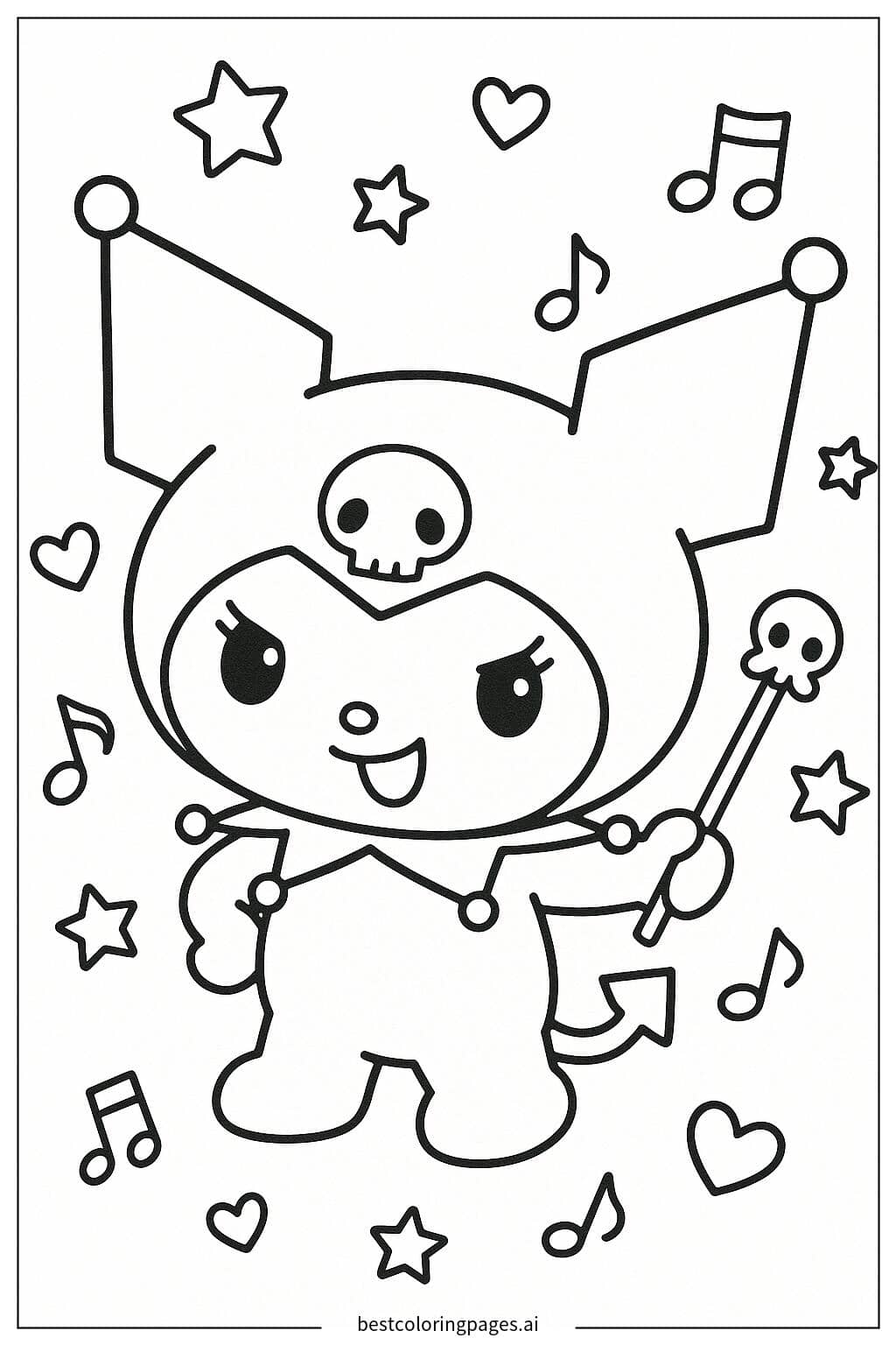 Kuromi Coloring Page Coloring Page