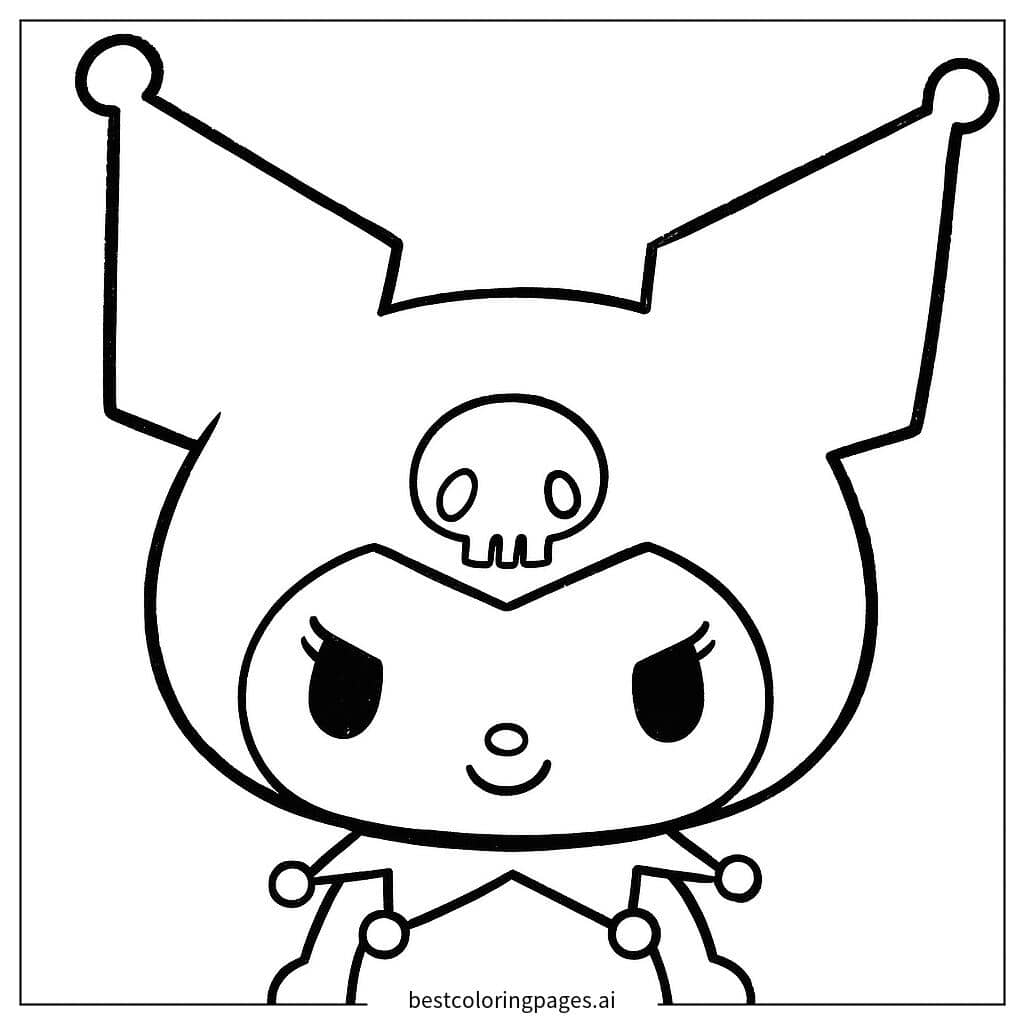 Tranh tô màu Kuromi cười tự tin