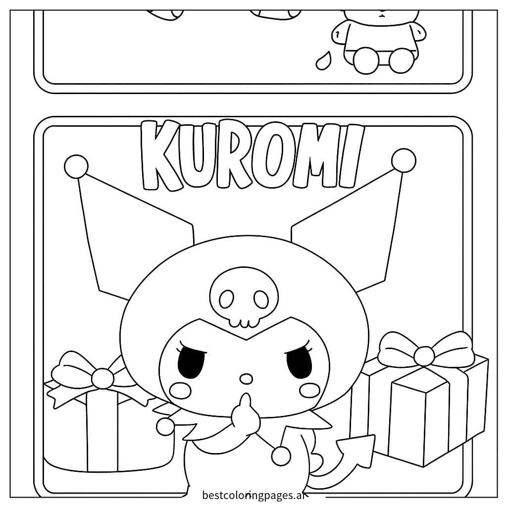 Tranh tô màu Kuromi và những món quà